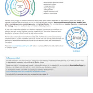 NHS Leadership Framework Self Assessment Tool